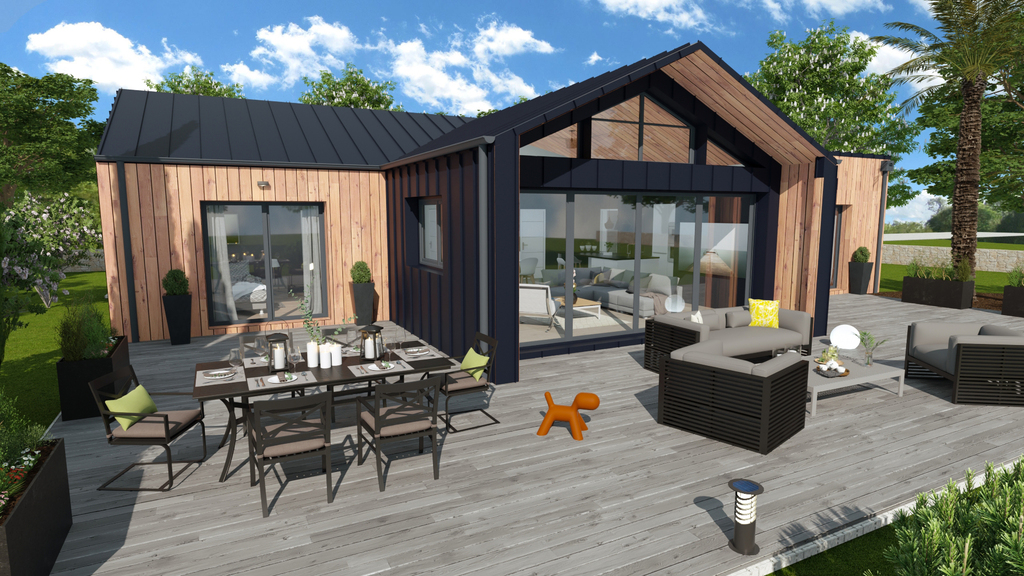 maison bois plain pied