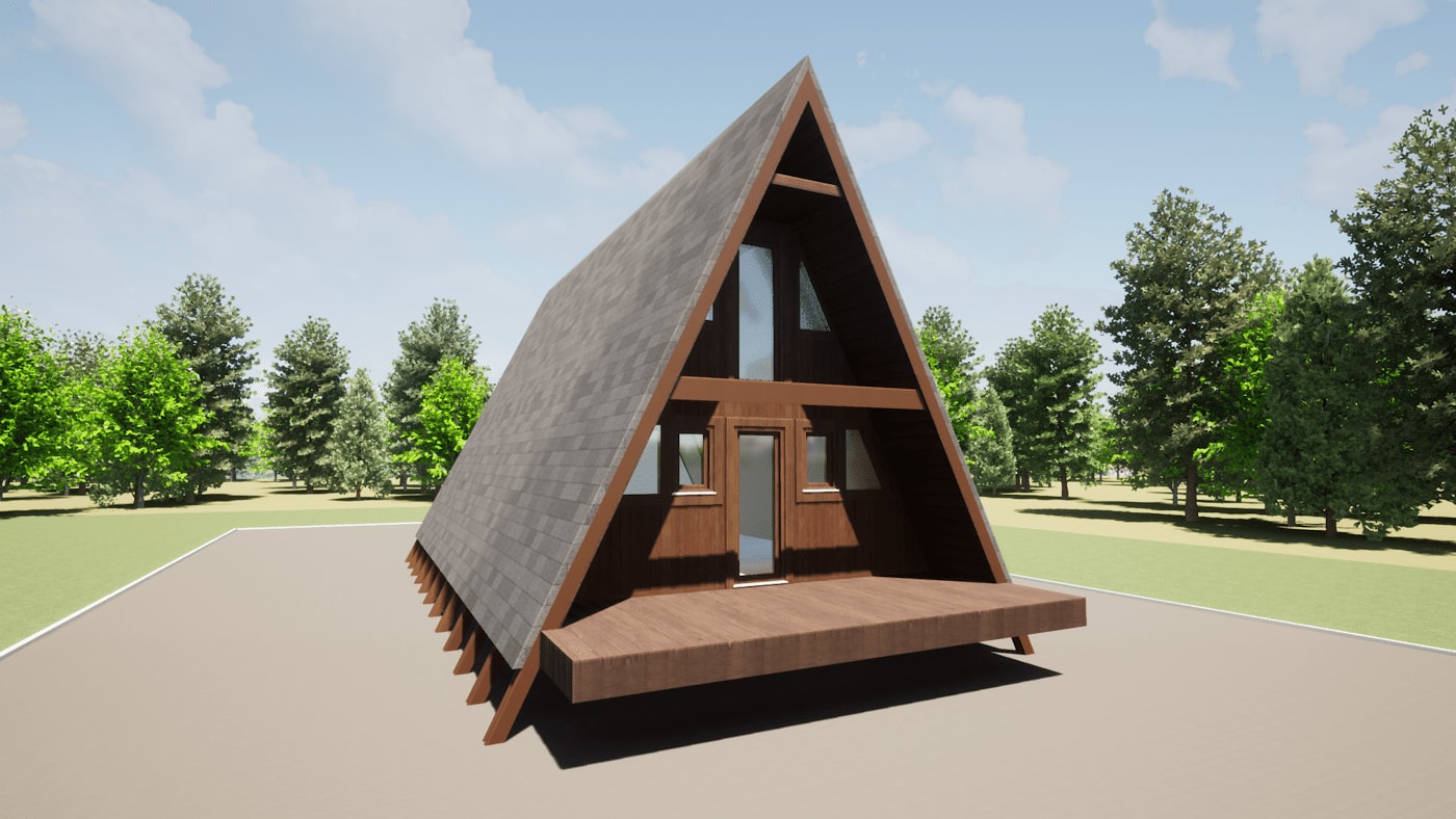 maison triangle bois prix